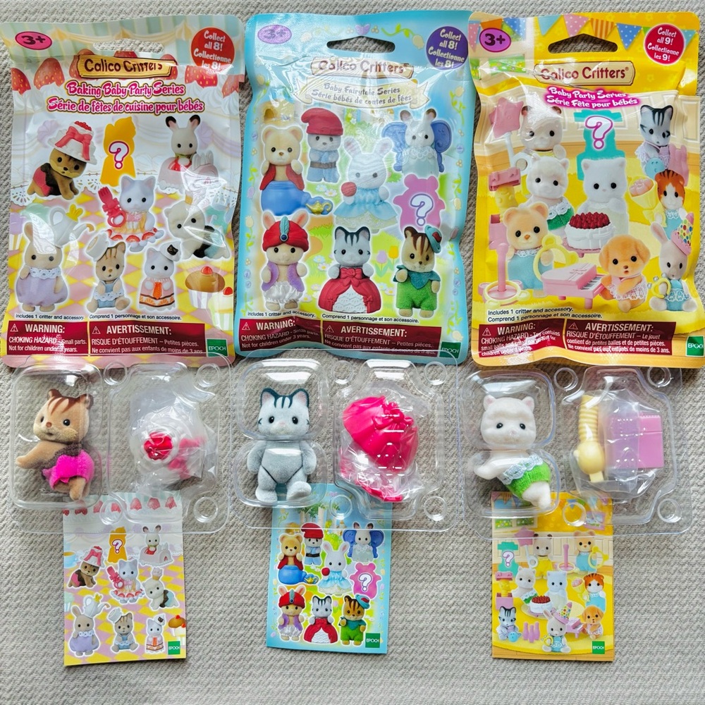 Bundle of 3 Calico Critters / Sylvanian Families Squirrel + Cat + Alpaca